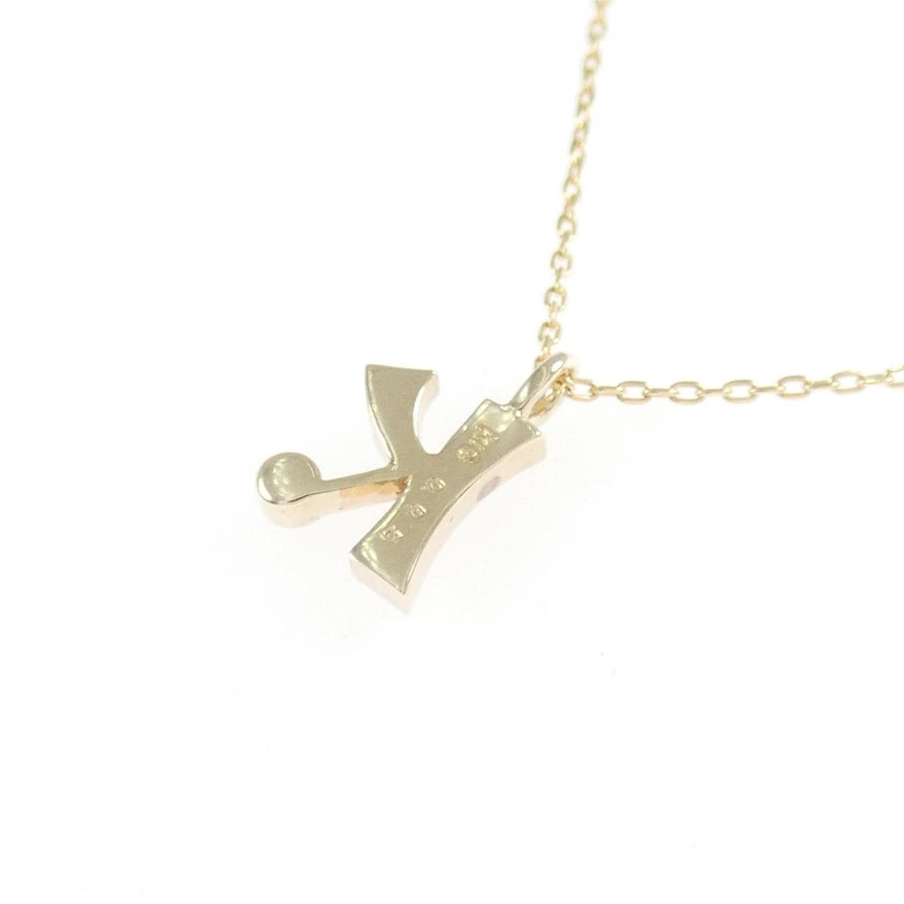 K10YG イニシャルK ダイヤモンド ネックレス 0.05CT