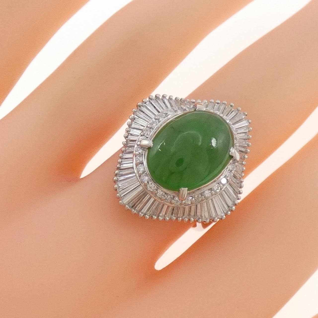PT900 ヒスイ リング 5.202CT