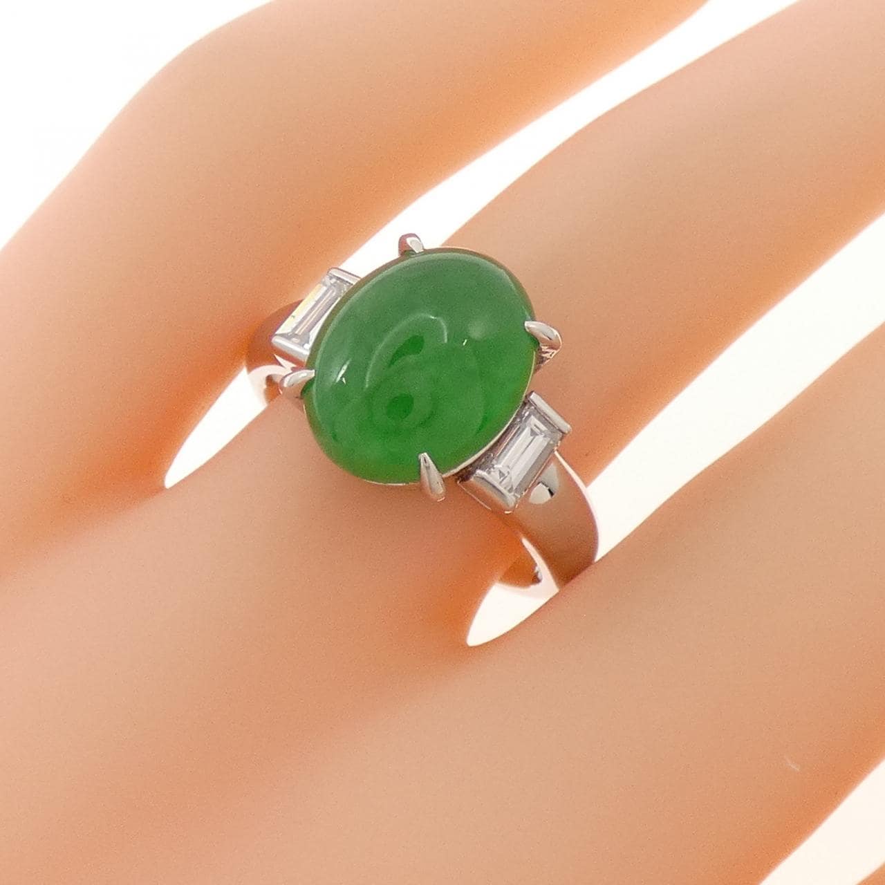 PT900 ヒスイ リング 4.78CT