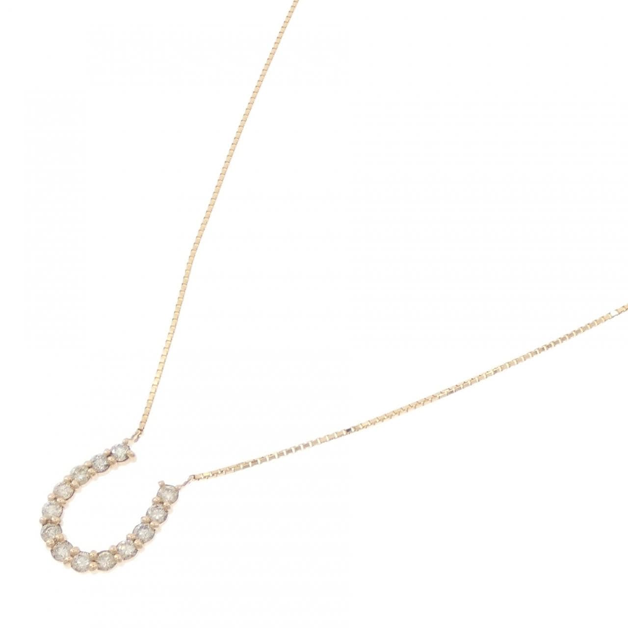 K18PG/K18YG Horseshoe Diamond Necklace 1.00CT