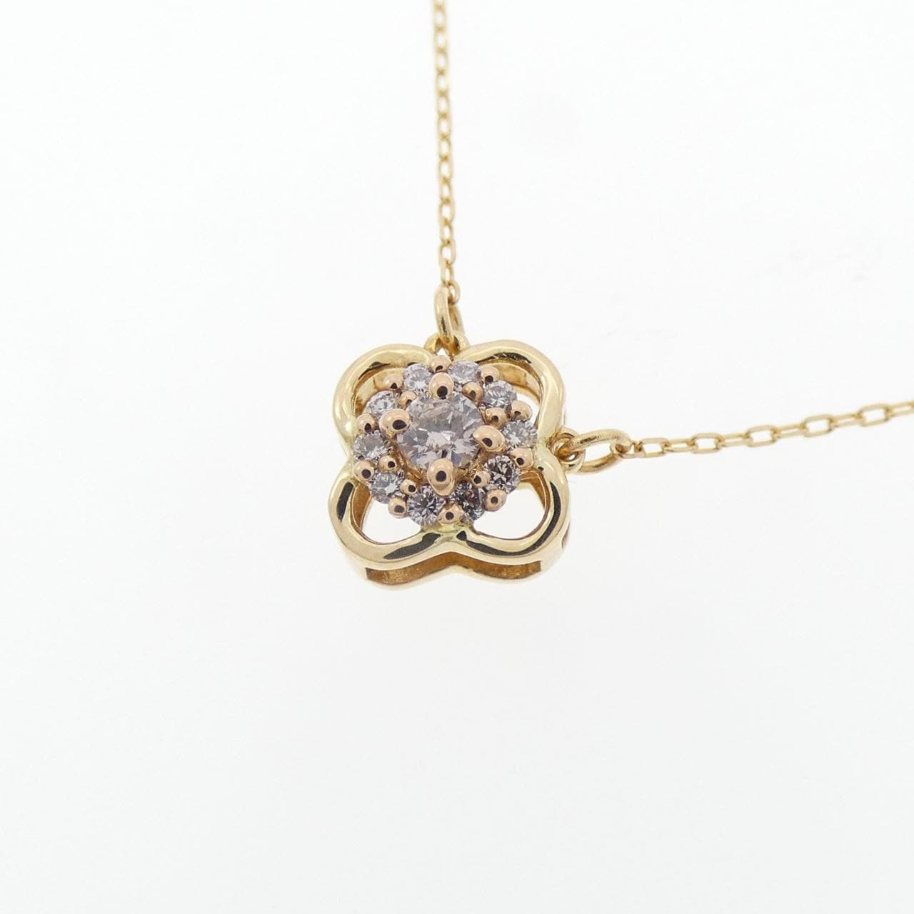 K18YG/K18PG 花形钻石项链 0.10CT