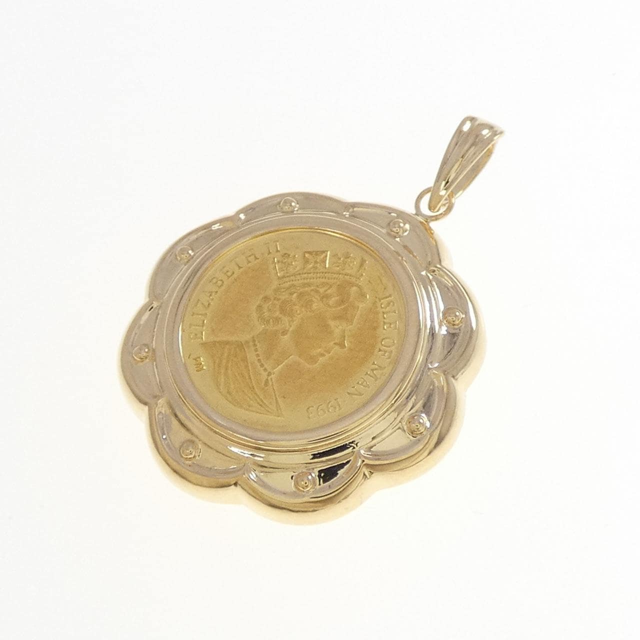 K18YG(枠) コイン ペンダント