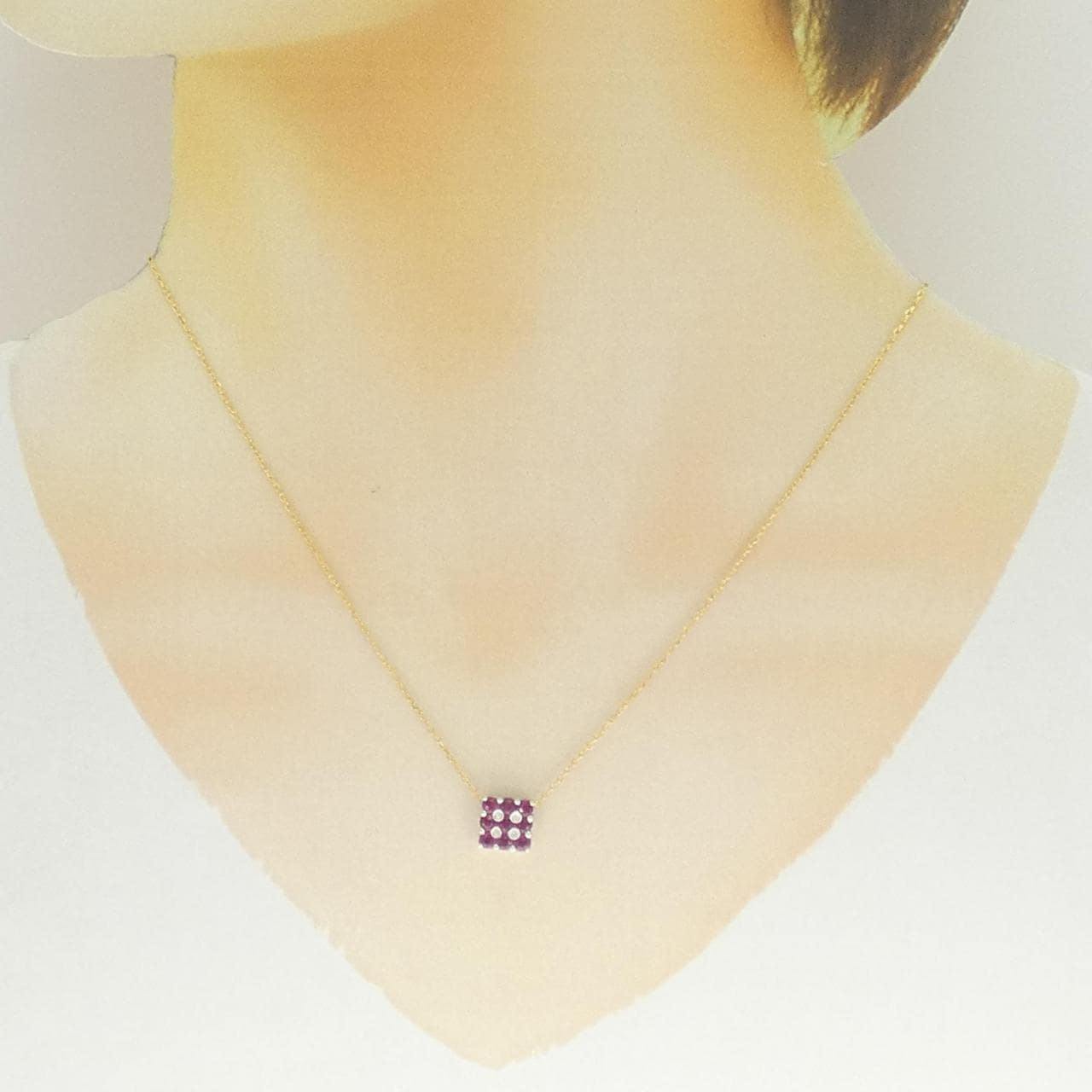 K18WG/K18YG ルビー ネックレス