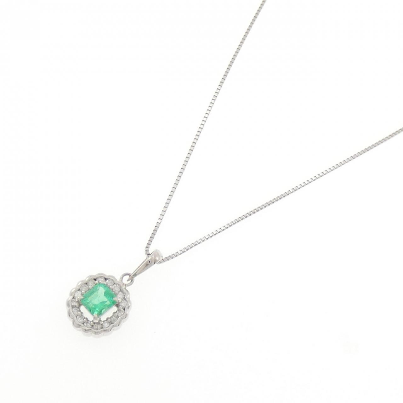 PT900/PT850 エメラルド ネックレス 0.41CT