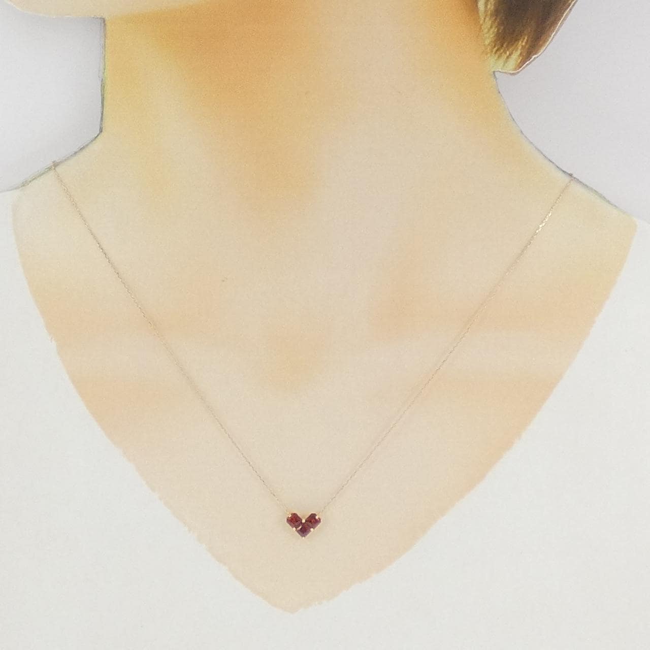 K10PG ハート ガーネット ネックレス