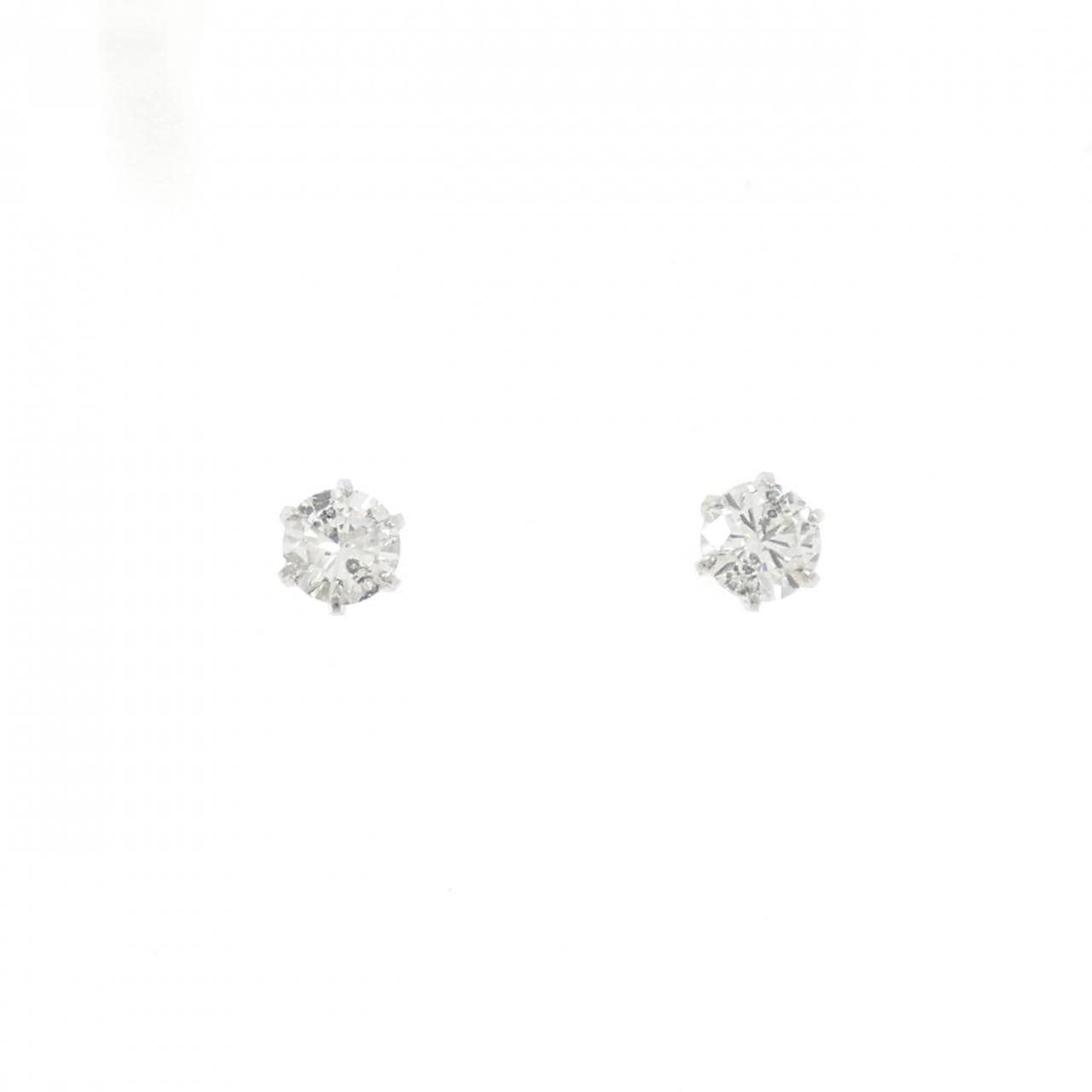 PT900 ソリティア ダイヤモンド ピアス 0.50CT