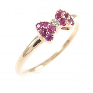K10PG リボン ルビー リング