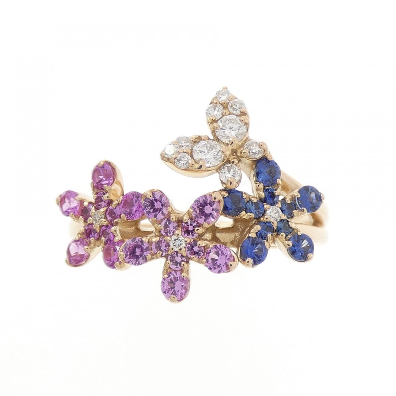 ポンテヴェキオ フラワー サファイヤ リング 0.24CT