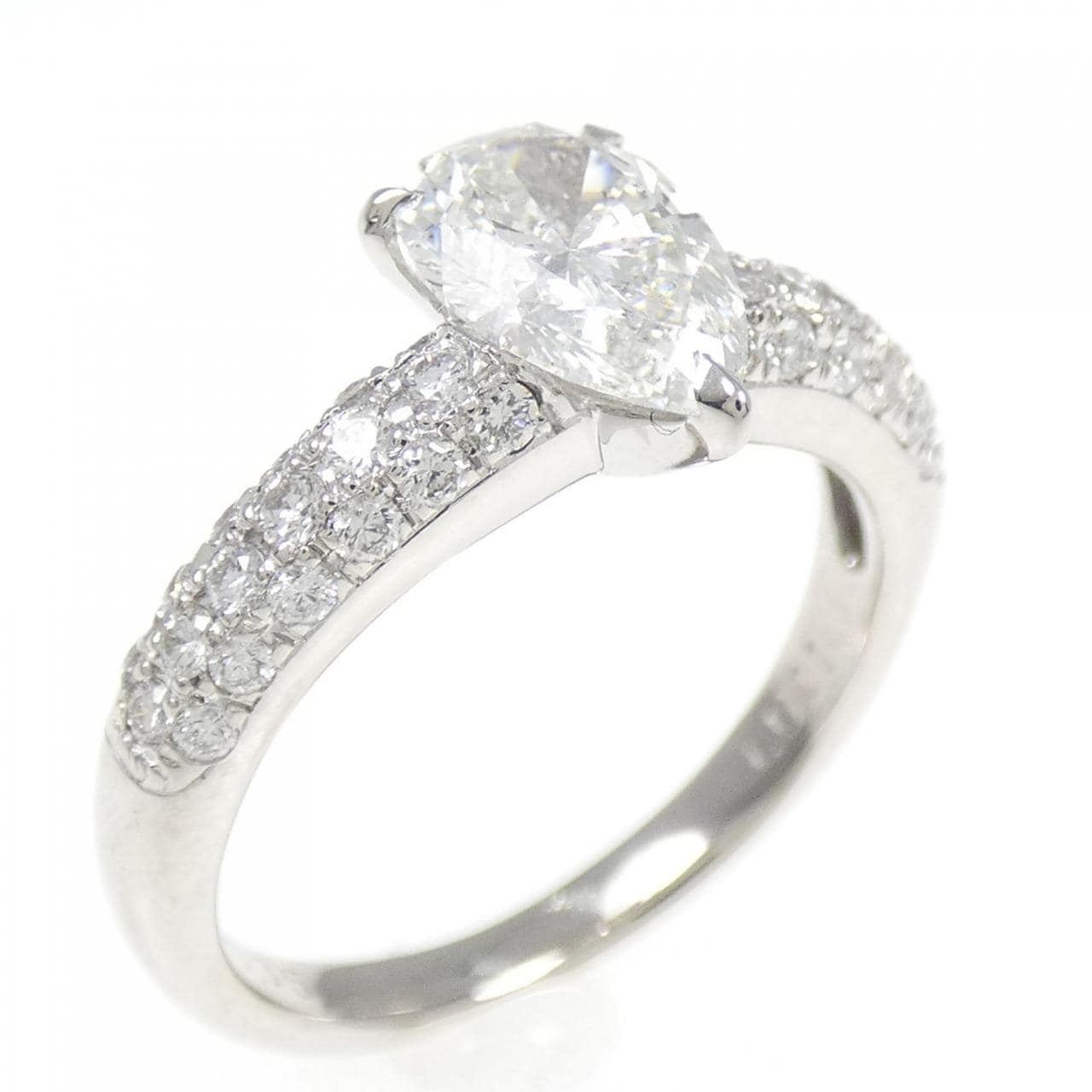 PT Diamond Ring 1.011CT H SI2 Pear Shape