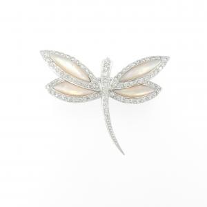 K18WG マザーオブパール ブローチ