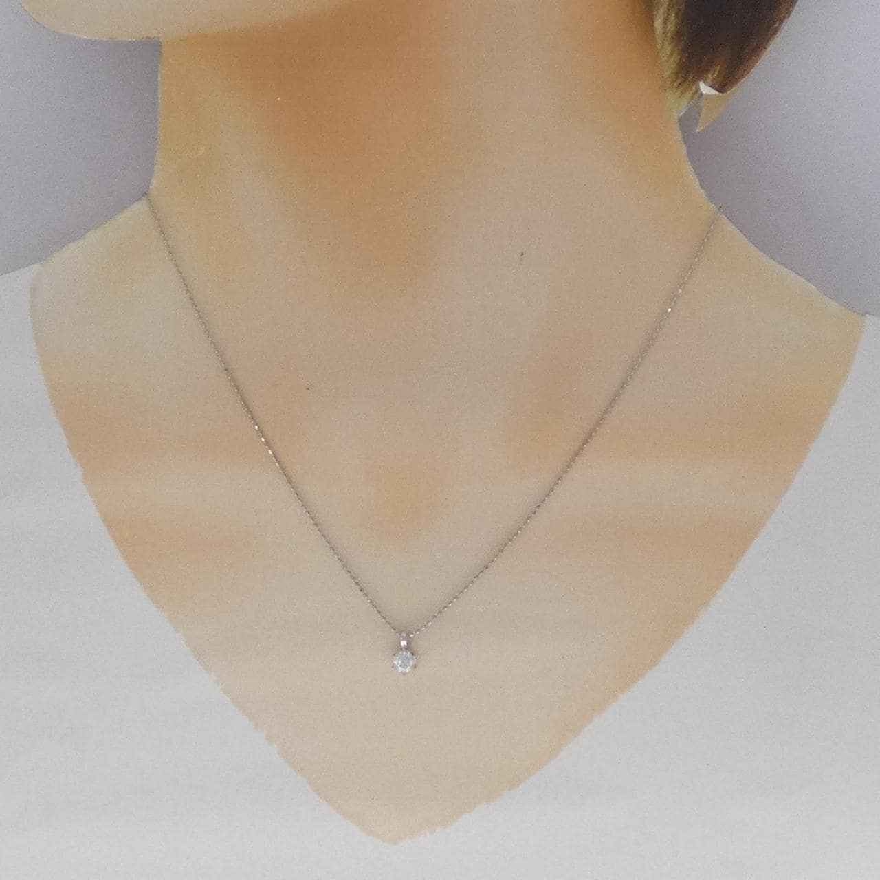 PT900/PT850 ソリティア ダイヤモンド ネックレス 0.31CT
