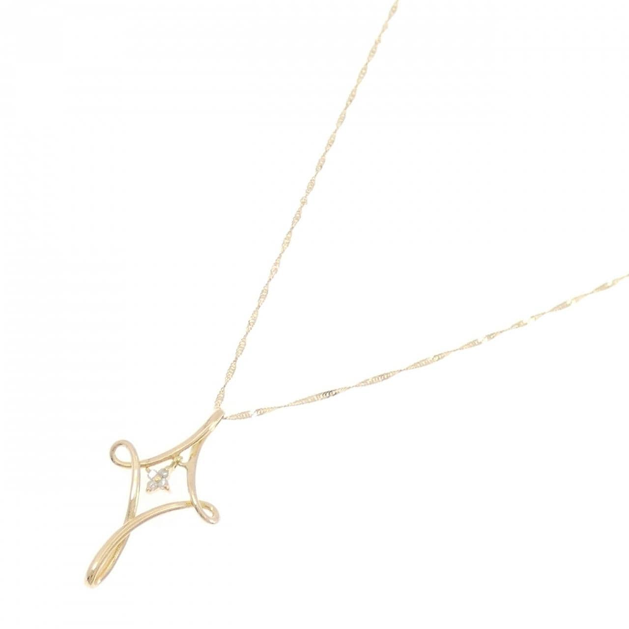 K18YG/750YG ダイヤモンド ネックレス 0.03CT