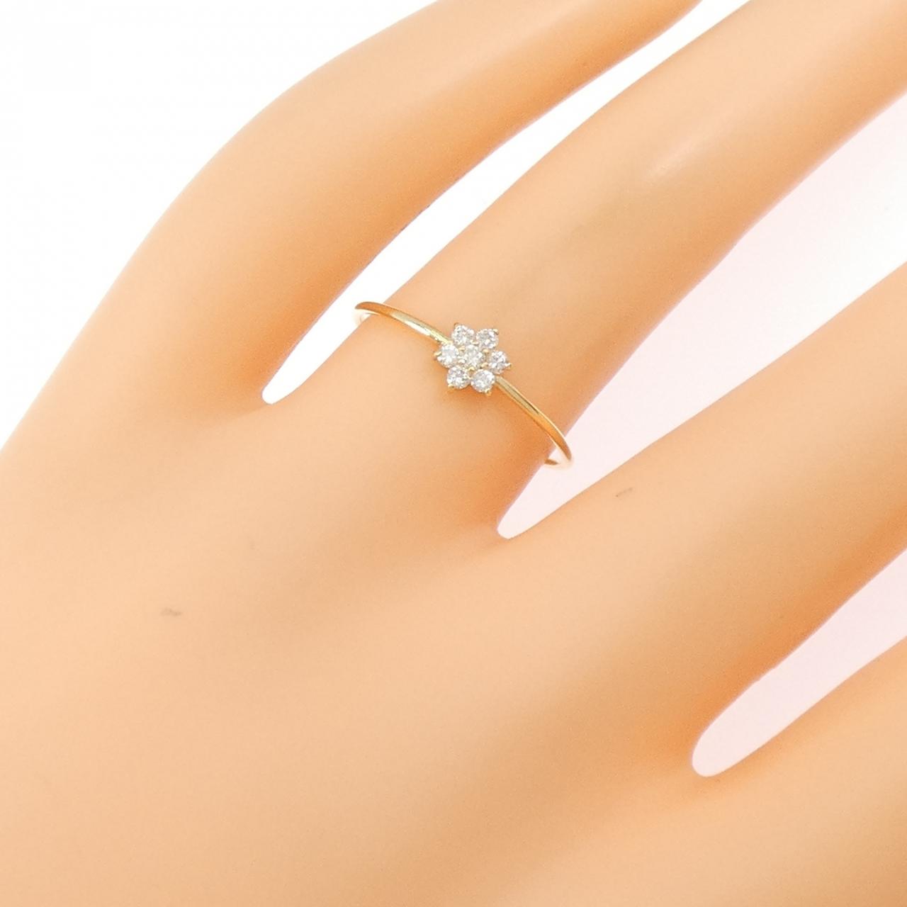【リメイク】K18YG フラワー ダイヤモンド リング 0.10CT