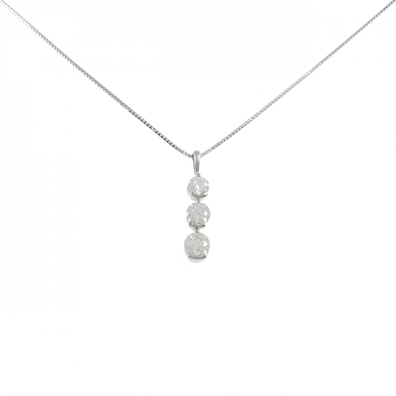 PT900/PT850 スリーストーン ダイヤモンド ネックレス 1.00CT