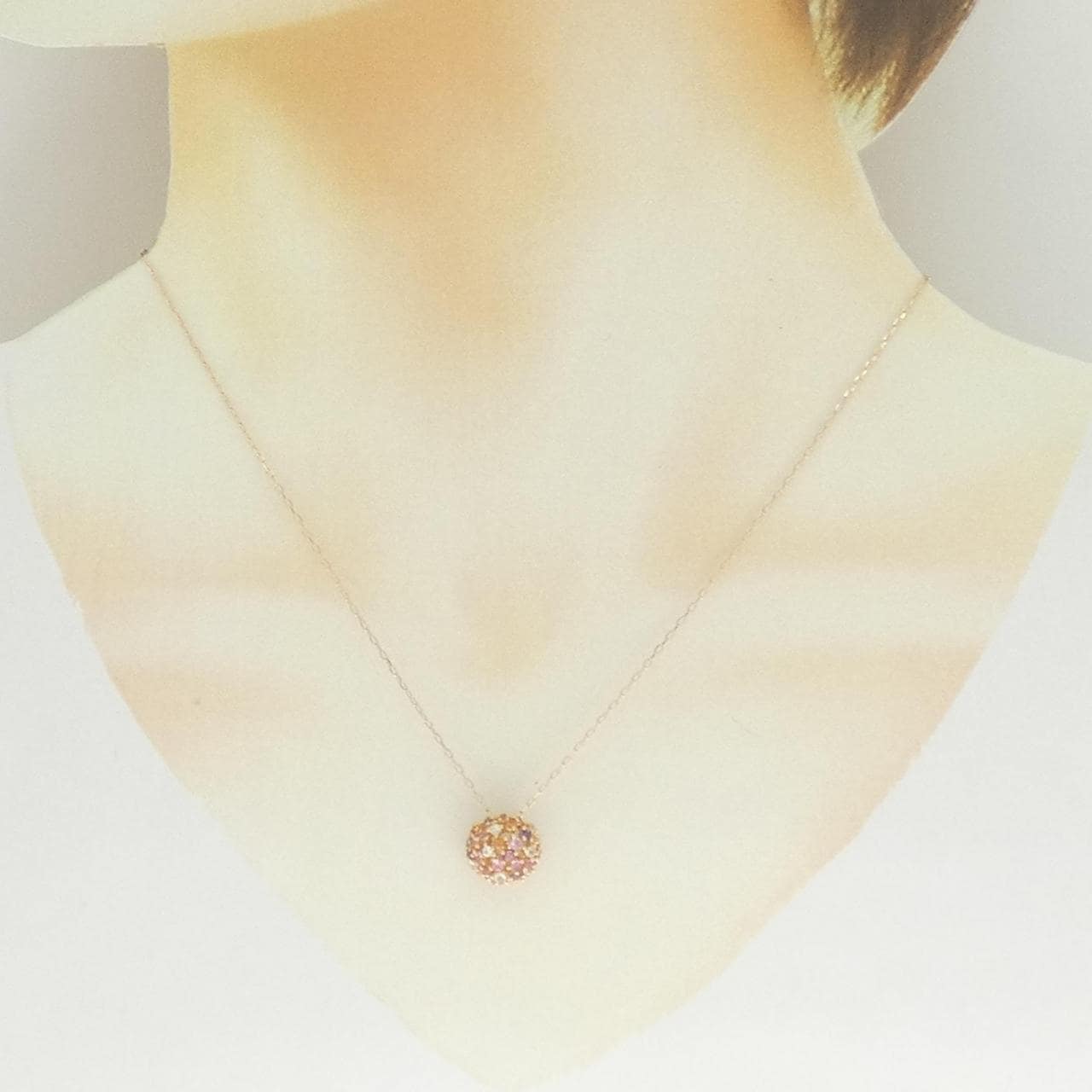 K18PG カラーストーン ネックレス