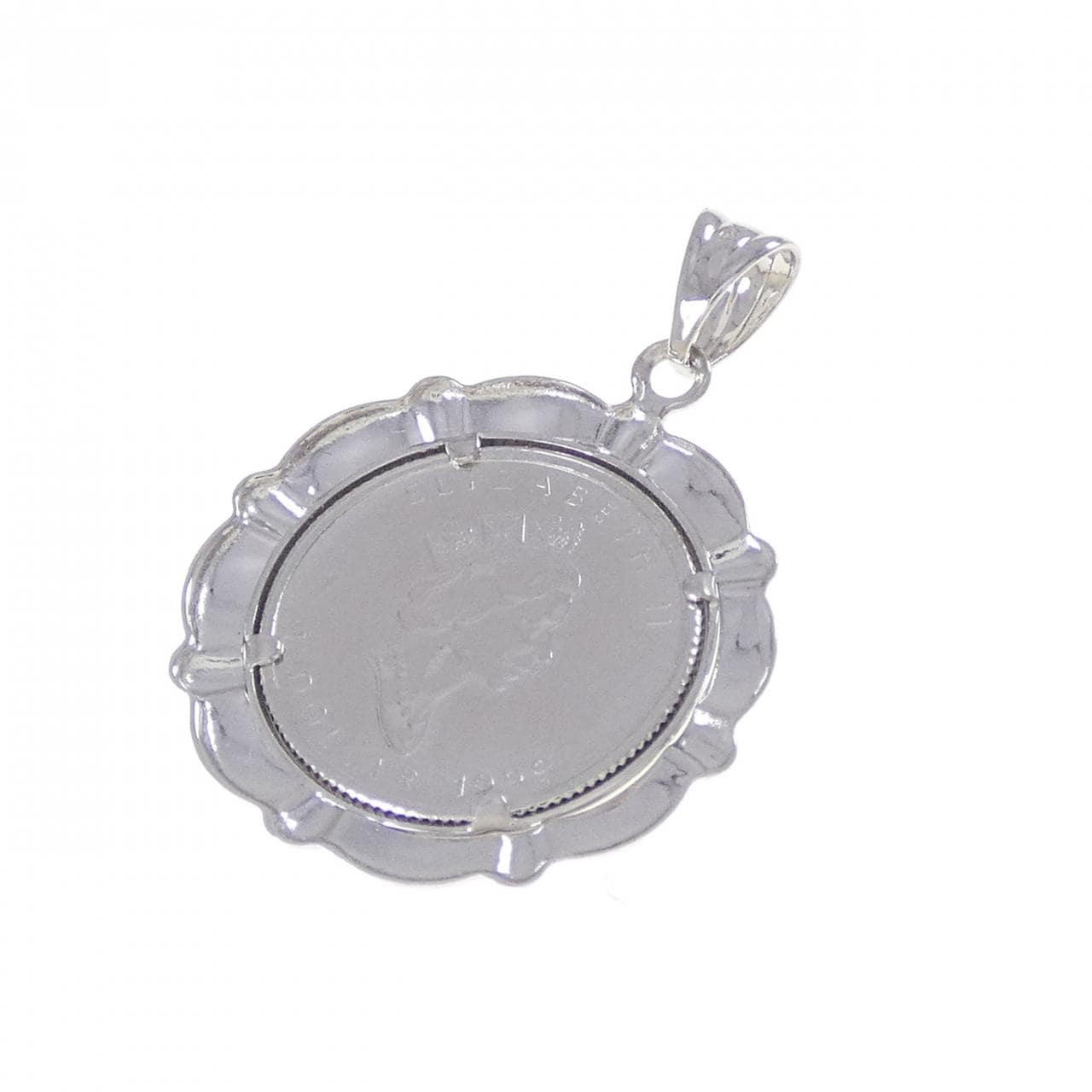 18KWG (frame) coin pendant
