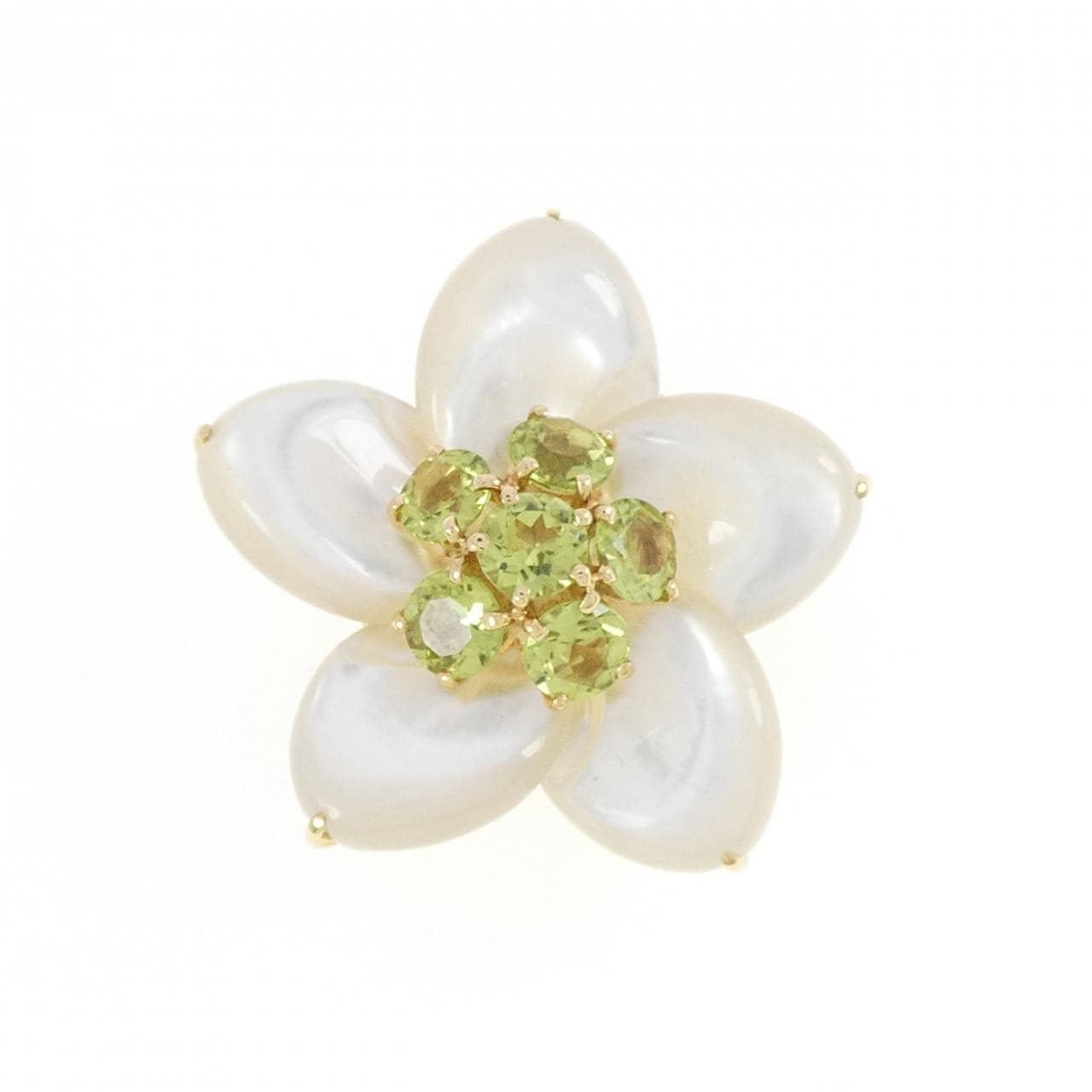 ミキモト フラワー ペリドット ブローチ 2.06CT