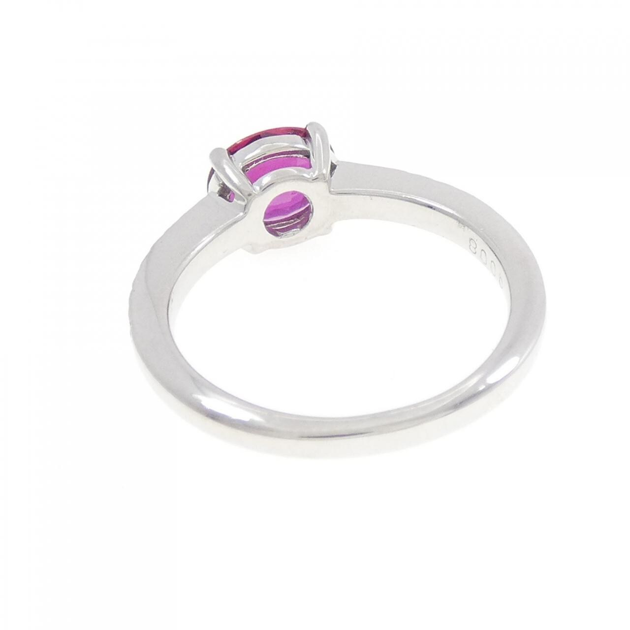 K18WG ルビー リング 0.68CT