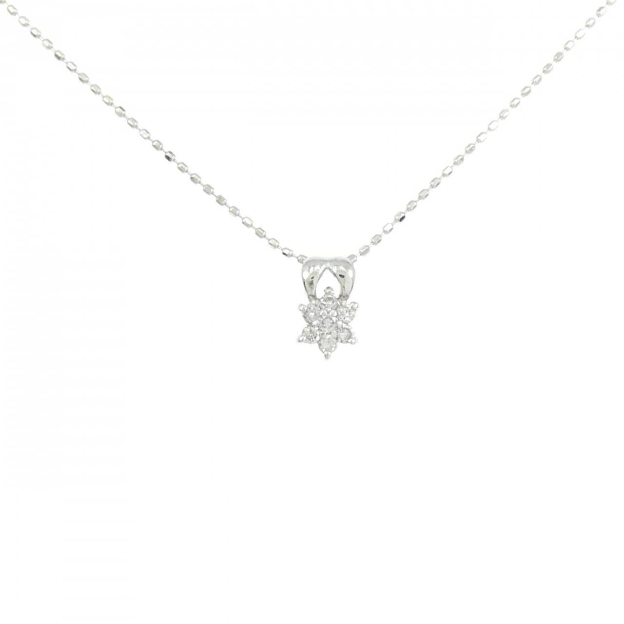K18WG ダイヤモンド ネックレス 0.1CT