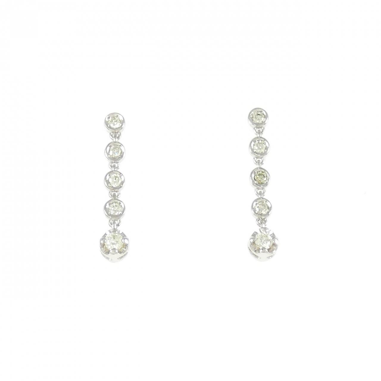 K18WG ダイヤモンド ピアス 0.12CT