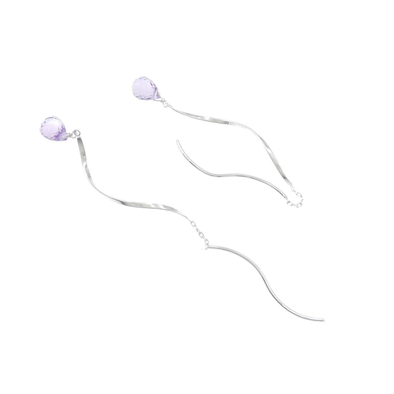 K18WG アメジスト ピアス 2.00CT