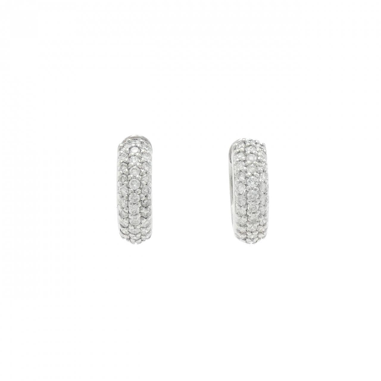 K18WG パヴェ ダイヤモンド ピアス 0.70CT