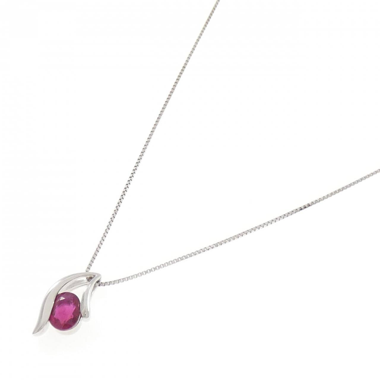 K18WG ルビー ネックレス 1.125CT