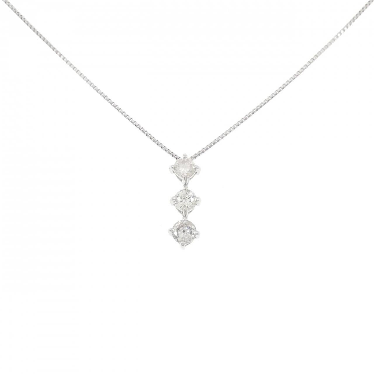 PT900/PT850 スリーストーン ダイヤモンド ネックレス 0.30CT