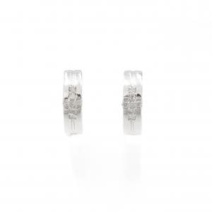 K18WG クロス ダイヤモンド ピアス 0.2CT