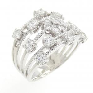 750WG フラワー ダイヤモンド リング 1.08CT