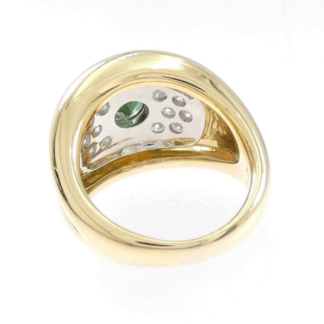 K18YG/PT900 トルマリン リング