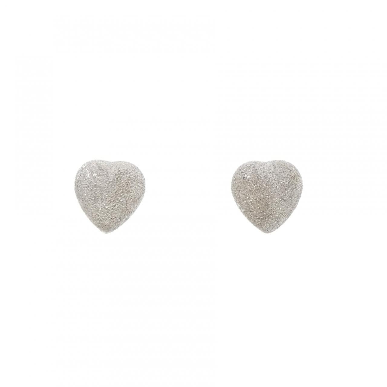 750WG/K18WG ハート ピアス