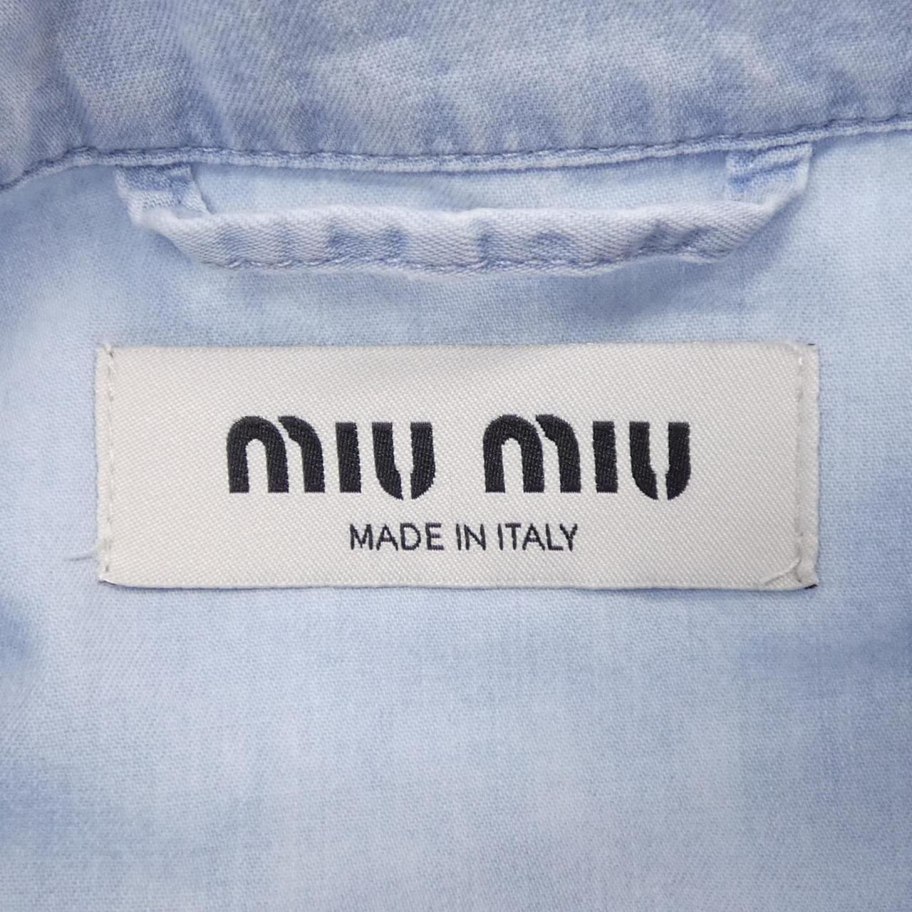 ミュウミュウ MIU MIU ジャンブレーシャツ MIU MIUロゴ GWC115 S000 14UT シャツ