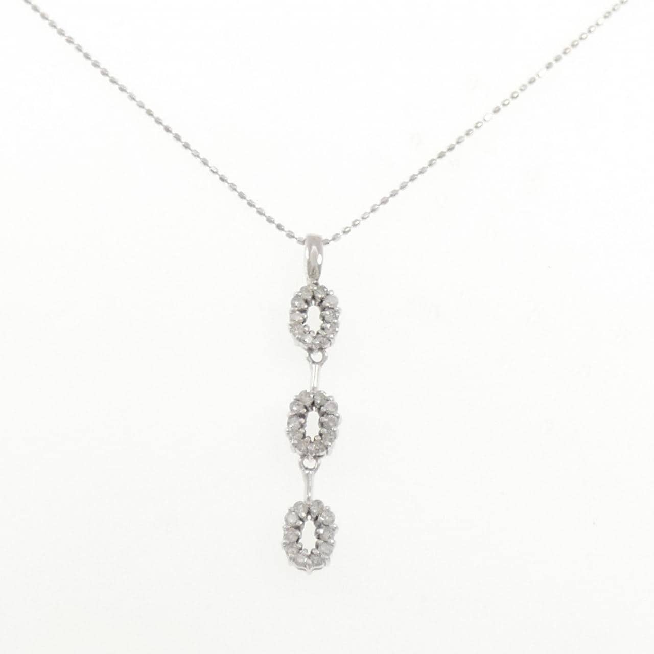 K18WG ダイヤモンド ネックレス 0.37CT