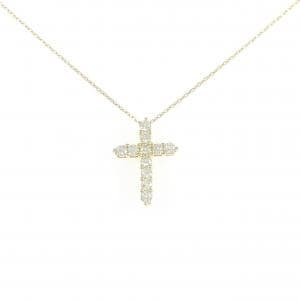 K18YG クロス ダイヤモンド ネックレス 0.30CT