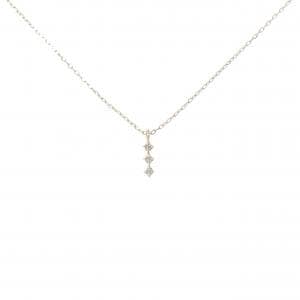 K10YG スリーストーン ダイヤモンド ネックレス 0.01CT