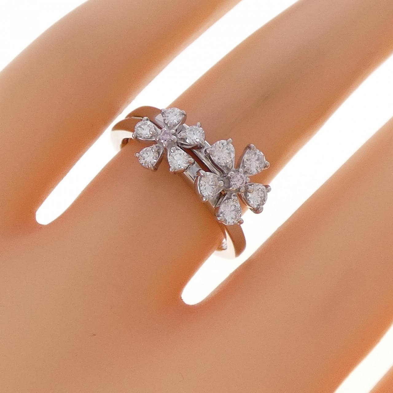 PT900 フラワー ダイヤモンド リング 0.50CT
