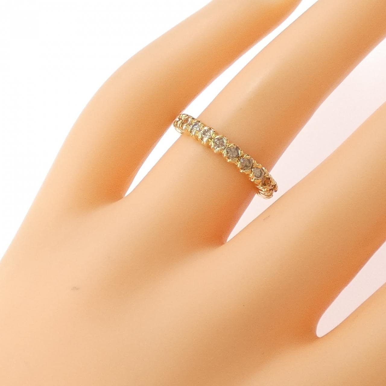 K18YG ハーフエタニティ ダイヤモンド リング 1.0CT