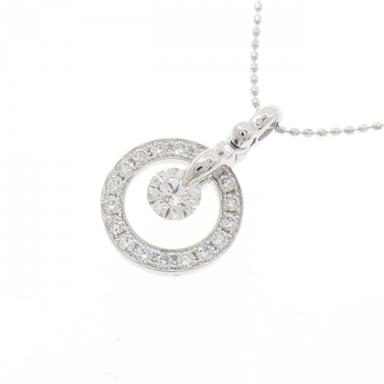 K18WG ダイヤモンド ネックレス 0.25CT
