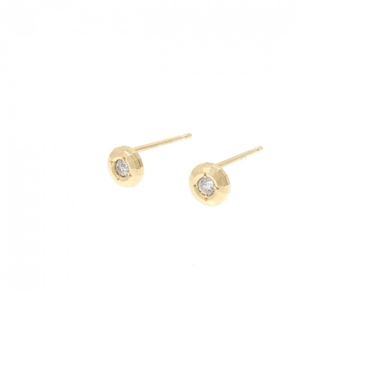 K18YG单钻钻石耳环 0.10CT