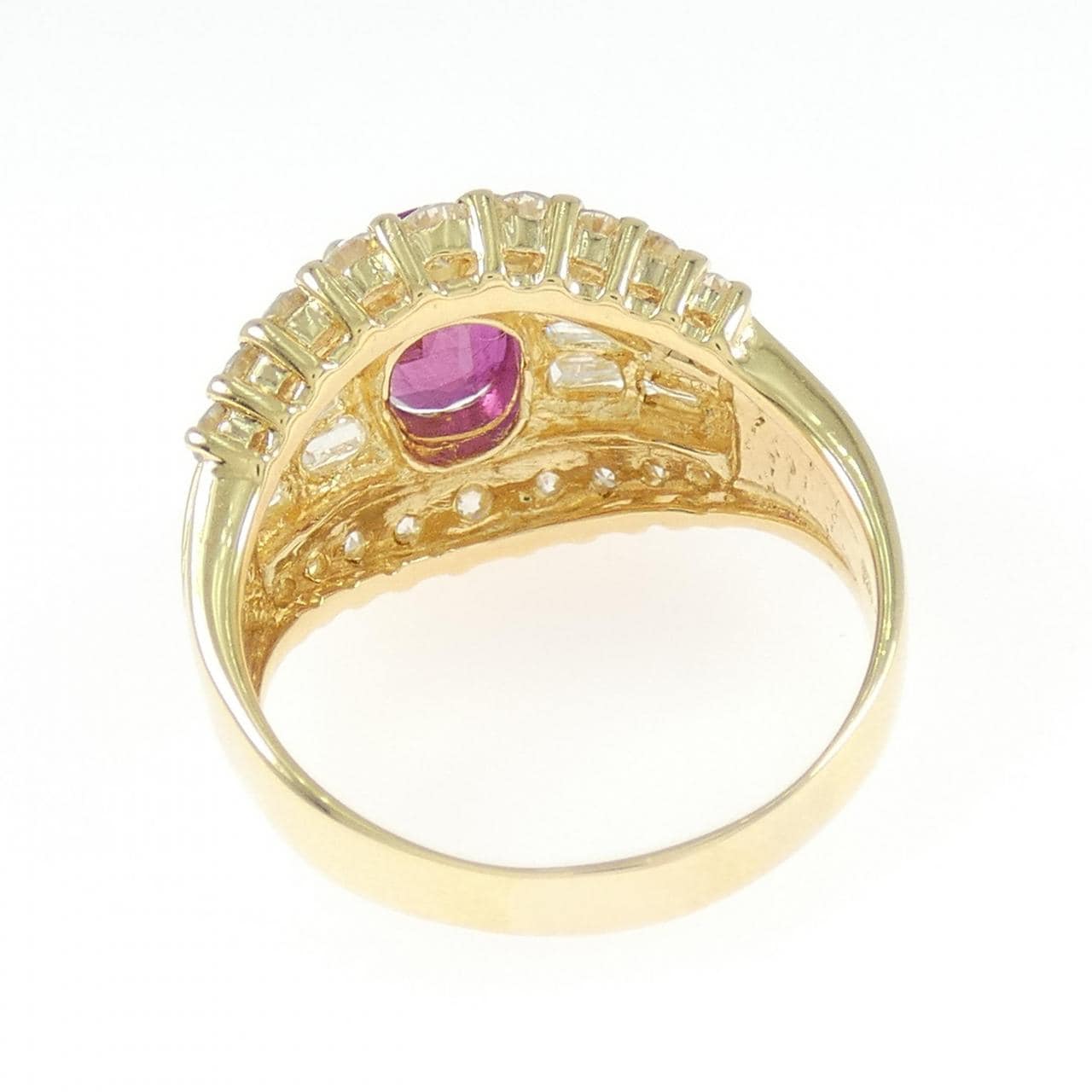 K18YG ルビー リング 2.16CT