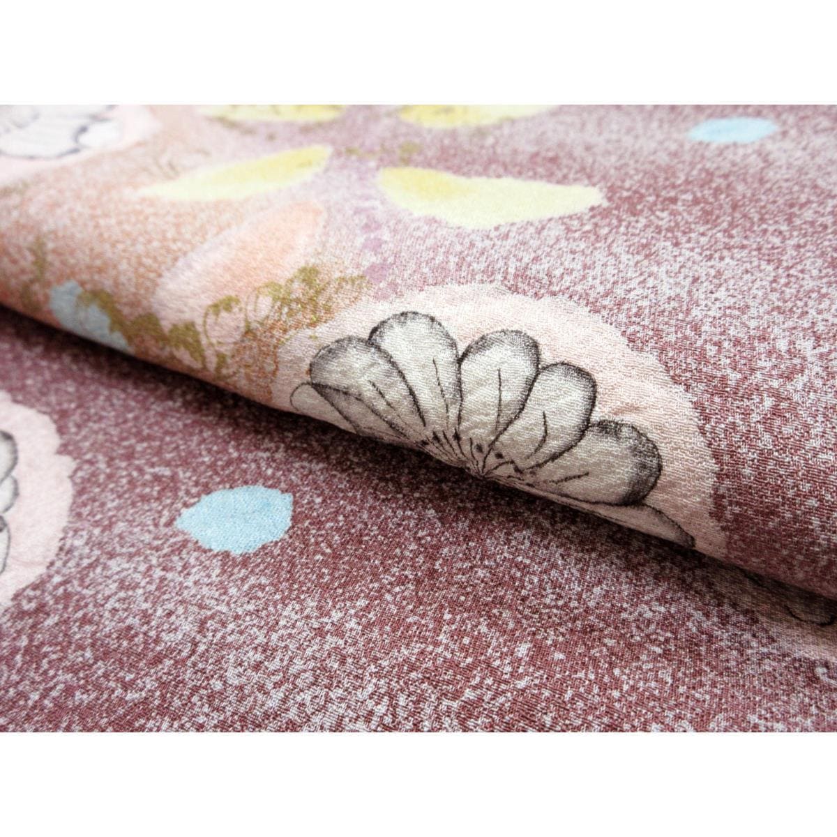 【未使用品】訪問着　友禅金彩加工　絞り入ボカシ染