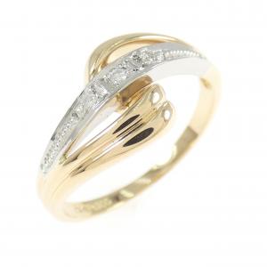 K18YG/PT900 ダイヤモンド リング