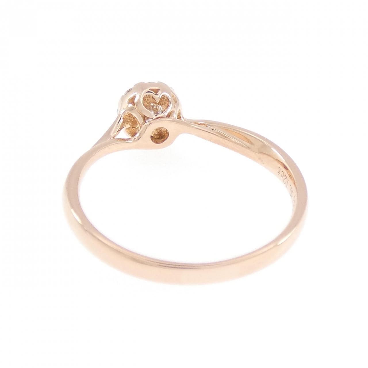 750PG フラワー ダイヤモンド リング 0.08CT
