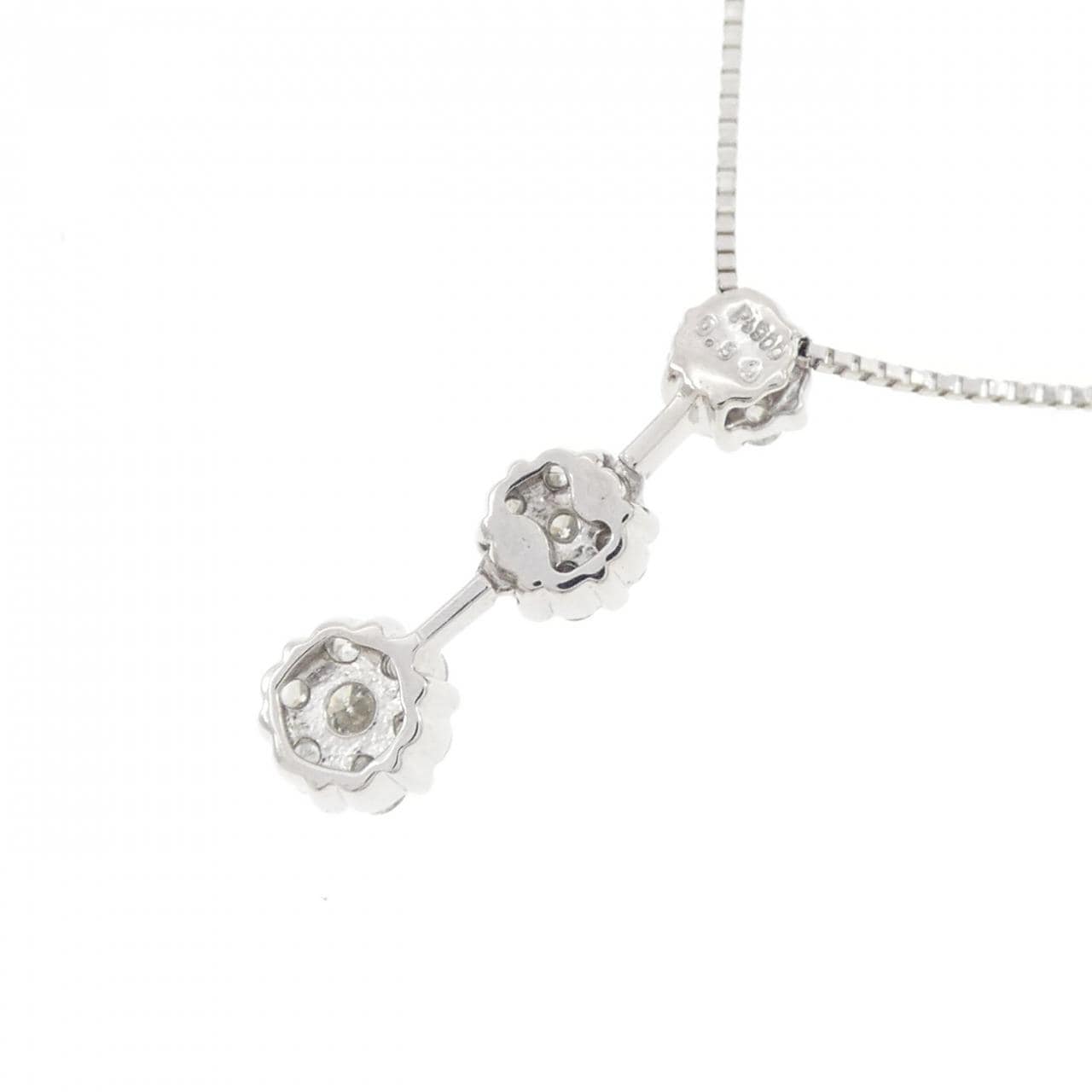 PT900/PT850 フラワー ダイヤモンド ネックレス 0.50CT