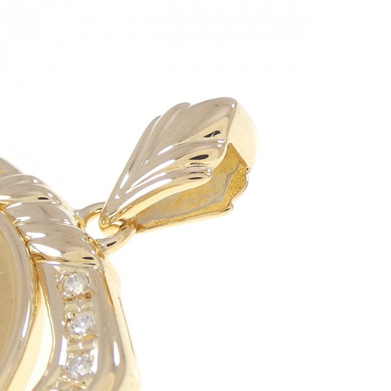K18YG(枠) ダイヤモンド コイン ペンダント 0.20CT