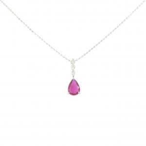 K18WG ルビー ネックレス 0.46CT