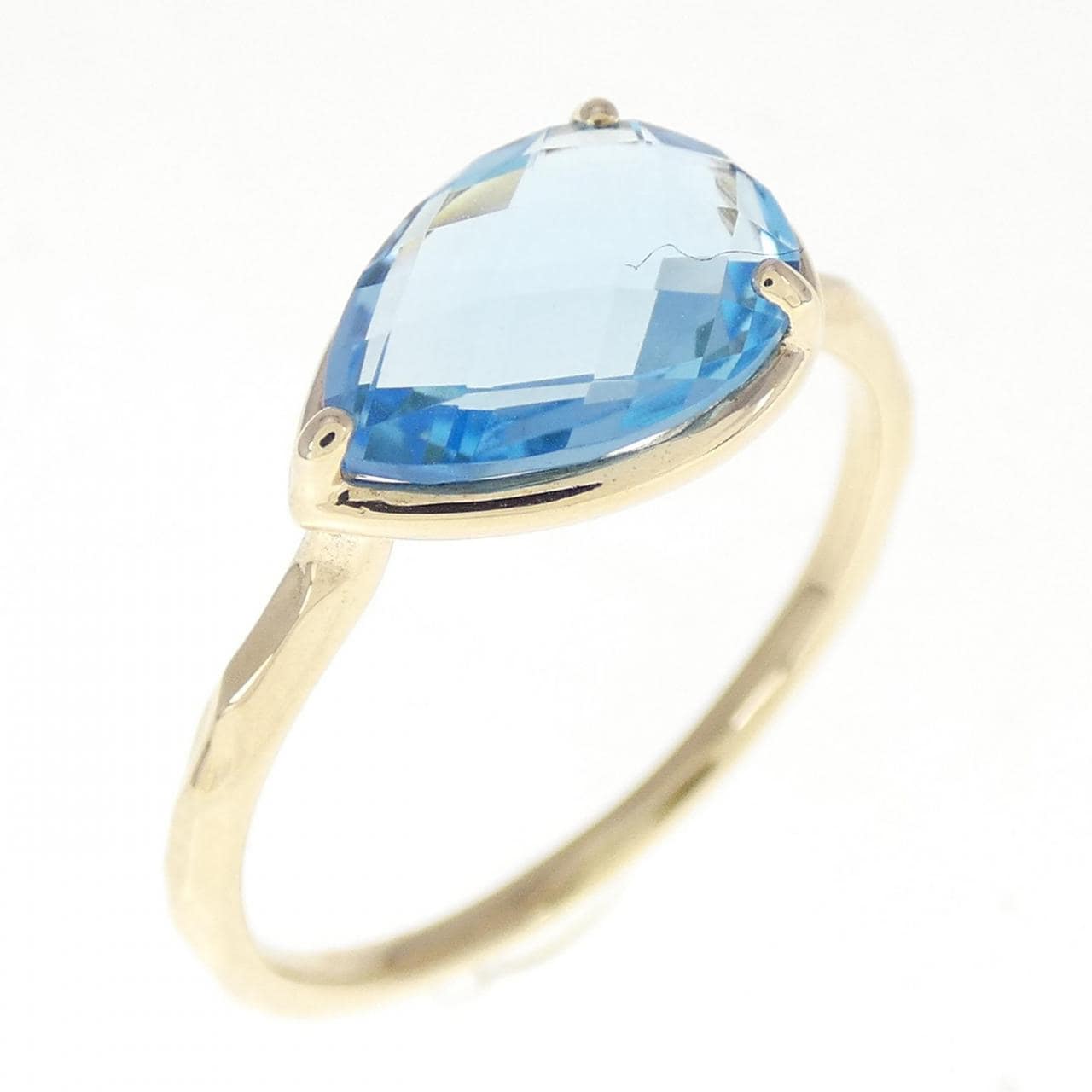 K10YG blue Topaz ring