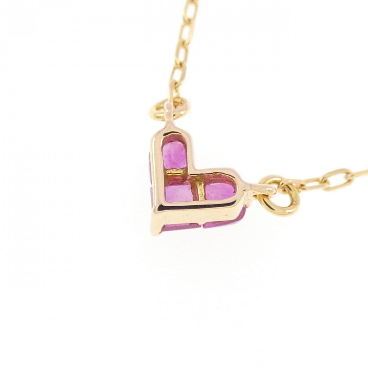 K18YG ハート ルビー ネックレス 0.26CT