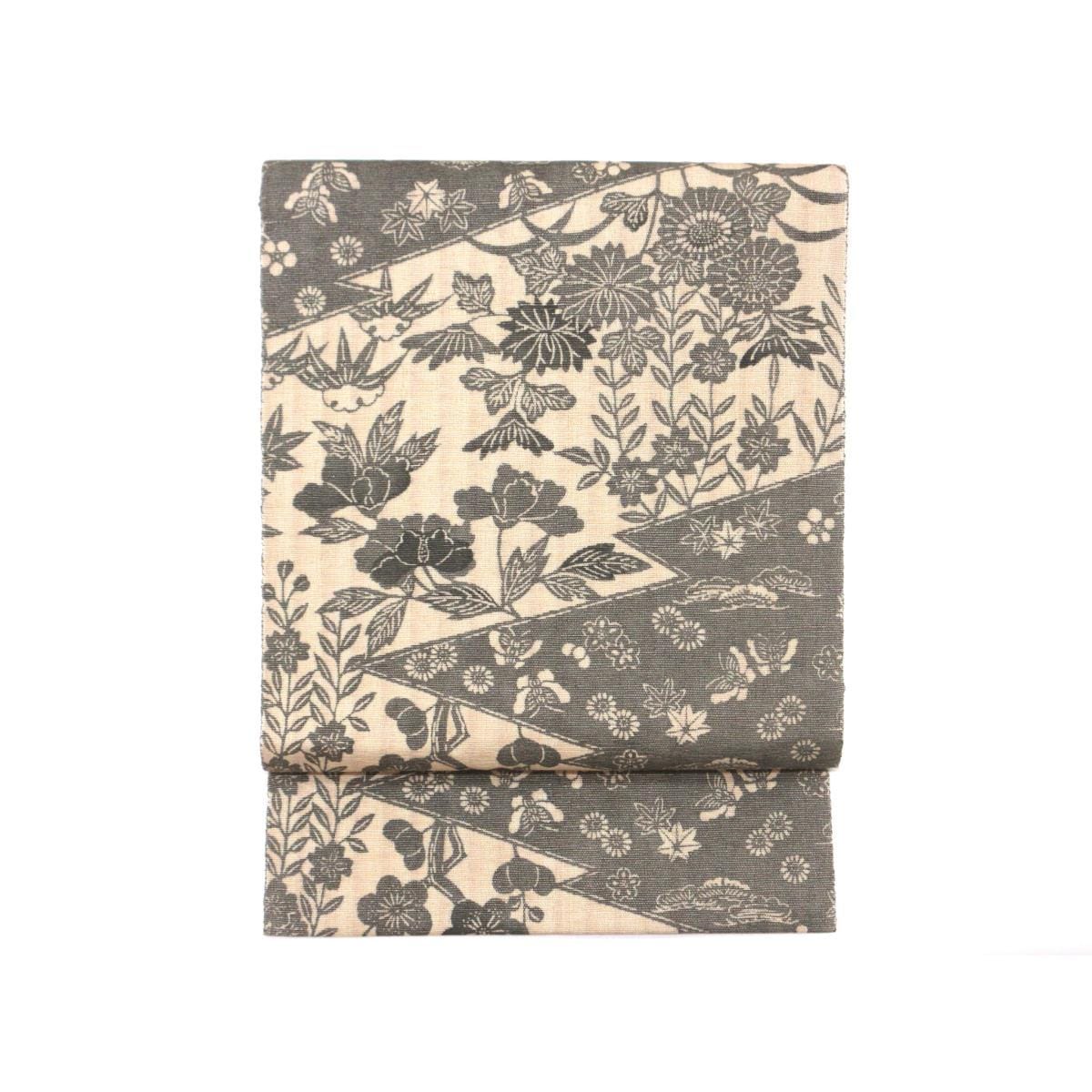 名古屋帯　染紬　全通柄